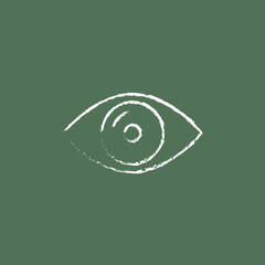 Eye icon drawn in chalk.