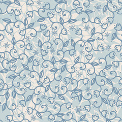 Floral blue seamless background