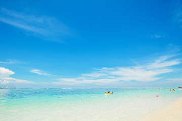 Wonderful tropical beach with blue sky