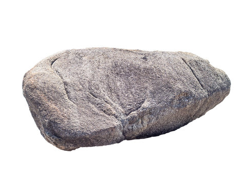 Big Granite Rock Stone, Isolated On White