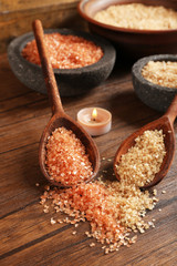 Beautiful spa composition on table close up