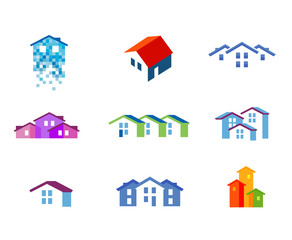 house vector logo design template. town or building icon