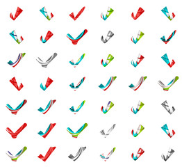 Set of abstract OK and tick icons, business logotype concepts
