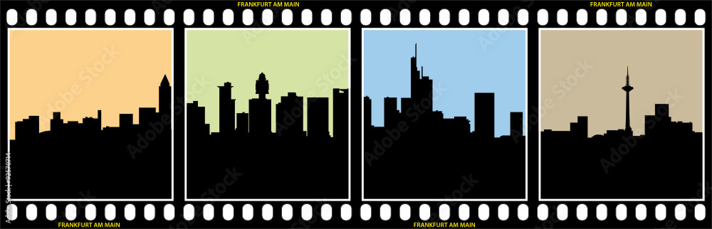 Wall mural frankfurt skyline,silhouette