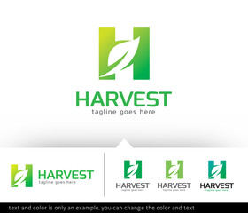 Letter H Leaf Logo Template Design Vector 