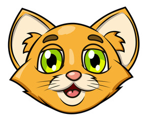 Smiling little kitten head 2