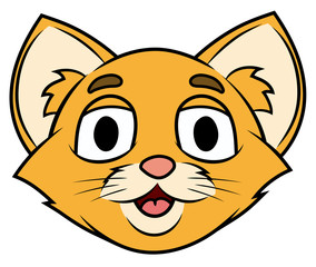 Smiling little kitten head