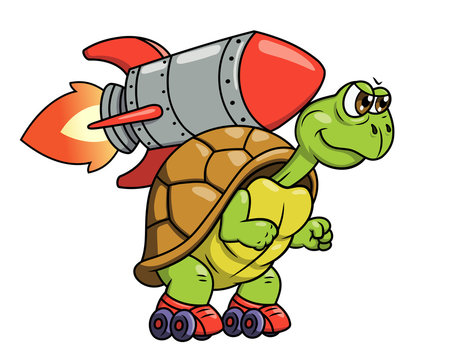 Turtle with rocket 2