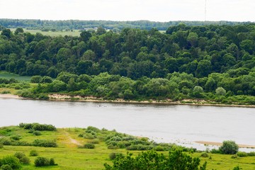 View to the Nemunas river from Raudone old red bricks castle tower