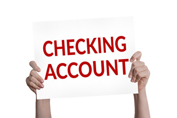 Checking account card isolated on white background