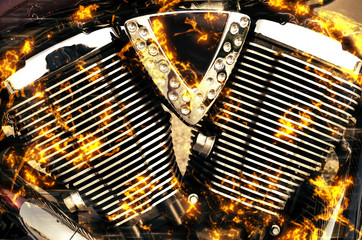 Motorbike metal engine parts