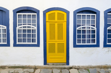 decorated houses in Paraty in Brazil - 92572145