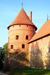 Galves lake,Trakai old red bricks castle view