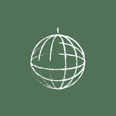 Disco ball icon drawn in chalk.