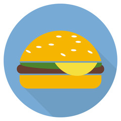 Hamburger icon in flat style long shadow