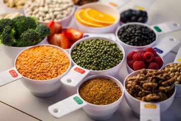 Portion cups of healthy ingredients