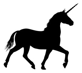 Silhouette of Unicorn Horse