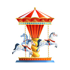 Realistic Carousel Isolated