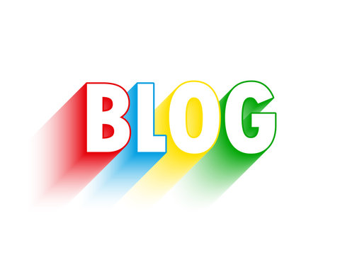 "BLOG" Letters with Multicoloured Shadow Vector Icon