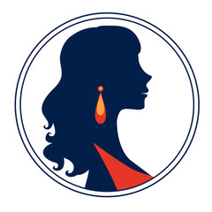 Beautiful  elegant woman silhouette