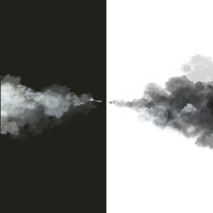 Black and white smoke on backgraund. Puff of smoke