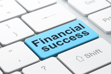 Money concept: Financial Success on computer keyboard background