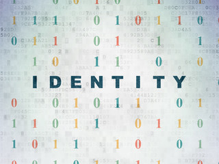 Fototapeta na wymiar Protection concept: Identity on Digital Paper background