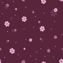 Seamless  pattern with beautiful purple and pink flowers.