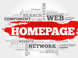 Homepage word cloud, business concept