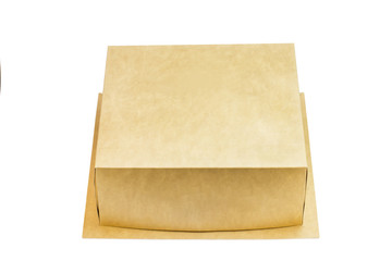 Box for transporting food on a white background