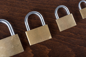 Fototapeta premium Aligned padlocks