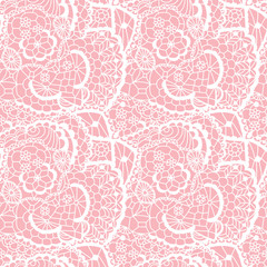 Lace seamless pattern with flowers