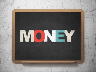 Finance concept: Money on School Board background