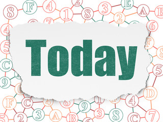 Timeline concept: Today on Torn Paper background