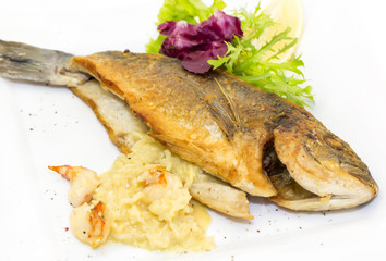 sea fish cooked on the grill