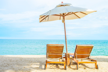 Umbrella and beach chair