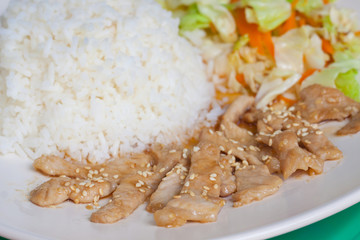 Korean rice with pork