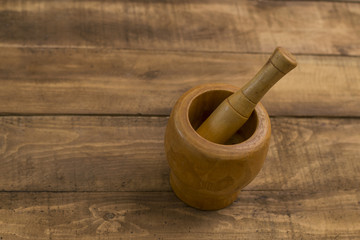 wooden mortar
