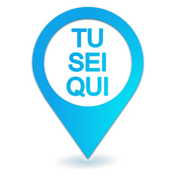 tu sei qui sulla geolocalizzazione simbolo blu