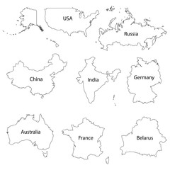 Obraz premium set of different countries maps