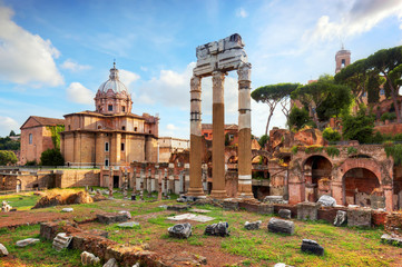 Obraz premium The Roman Forum, Italian Foro Romano in Rome, Italy