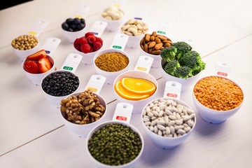 Portion cups of healthy ingredients