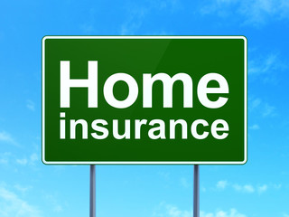 Insurance concept: Home Insurance on road sign background