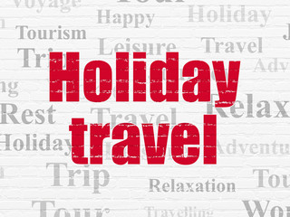 Travel concept: Holiday Travel on wall background