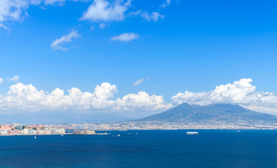 Gulf of Naples. Landscape with Mount Vesuvius
