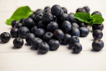 Fresh blueberries in close up