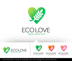 Eco Love Logo Template Design Vector
