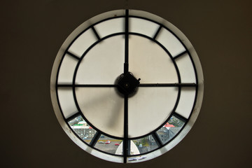 Detail inside clock of Hallgrimskirkja, Reykjavik cathedral