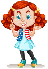 American girl with red hair