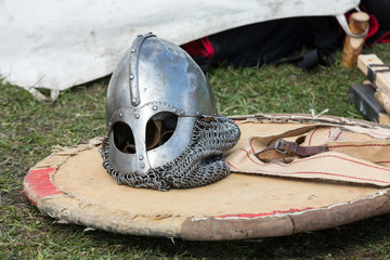 Cracow, Poland. Knight camp during the traditional Medieval festival